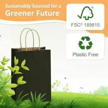 BagDream Kraft Paper Bags 25Pcs 5.25x3x8 Inches Small Paper Gift Bags Shopping Bags, Kraft Bags, Party Favor Bags, Black Gift Bags with Handles Bulk