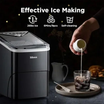 Silonn Ice Maker - Fast 26 lbs/Day, Auto-Clean