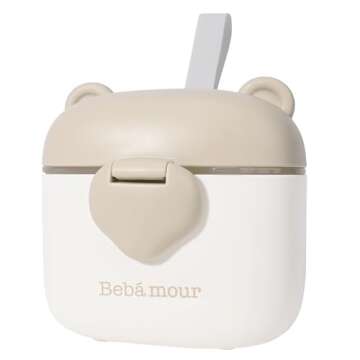 Bebamour Baby Formula Dispenser On The Go, Formula Container to Go, Formula Holder for Travel, Candy Fruit Snack Storage Container with Scoop and Leveller (Coffee)
