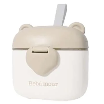 Bebamour Baby Formula Dispenser On The Go, Formula Container to Go, Formula Holder for Travel, Candy Fruit Snack Storage Container with Scoop and Leveller (Coffee)