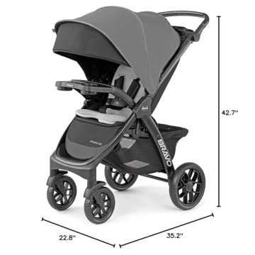 Chicco Bravo LE ClearTex Quick-Fold Stroller Pewter Grey