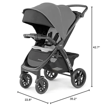 Chicco Bravo LE ClearTex Quick-Fold Stroller Pewter Grey
