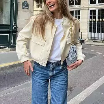 Bozanly Women's Cropped Shacket Jacket for Stylish Wear