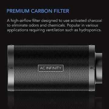AC Infinity Air Carbon Filter 6" with Premium Australian Virgin Charcoal, for Inline Duct Fan, Odor ...