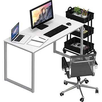 SHW Home Office 40-Inch Computer Desk in White