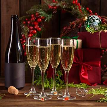 Junkin 24 Pcs Wine Glass Charms Markers Tags for Stem Glasses Drink Markers Wine Charm Rings Identifier for Bachelorette Tasting Party Favors Decorations(Vivid Style)