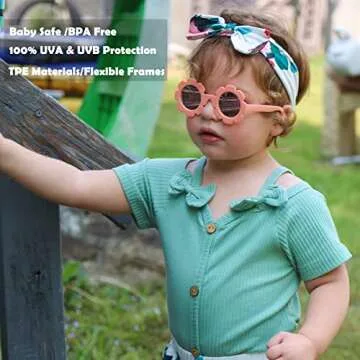 Bouryo Baby Flower Sunglasses for 0-24 Months Kids