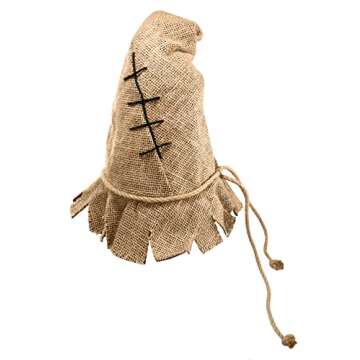 Nicky Bigs Novelties Unisex Adult Brown Burlap Straw Scarecrow Costume Hat - Harvest Witch Wizard Hats, One Size