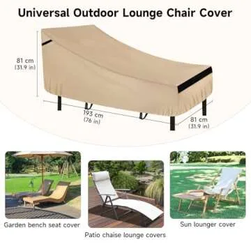 NEVERLAND Patio Lounge Chair Cover - Waterproof & Secure