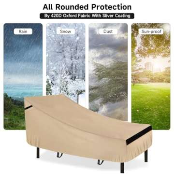 NEVERLAND Patio Lounge Chair Cover - Waterproof & Secure