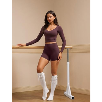 INGIA Womens V-Neck Long Sleeve Crop Top for All Occasions