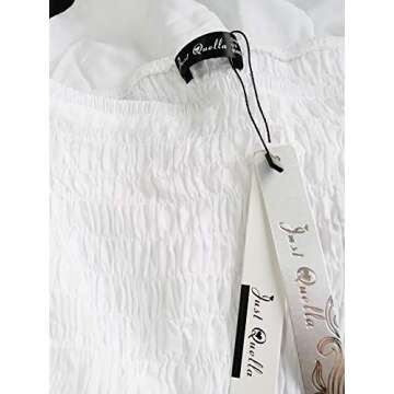 Just Quella Women's Summer Cover Up Strapless Dresses Solid Tube Top Beach Mini Dress (S, White)