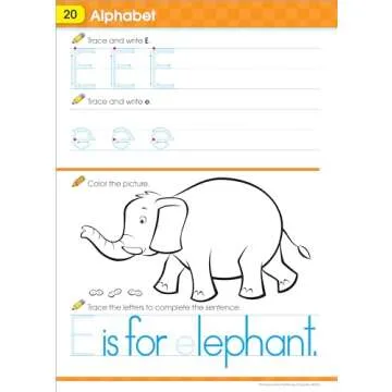 School Zone - Get Ready for Kindergarten Workbook - 256 Pages, Ages 5 to 6, Alphabet, ABCs, Letters, Tracing, Printing, Numbers 0-20, Early Math, Shapes, Patterns, Comparing, and More