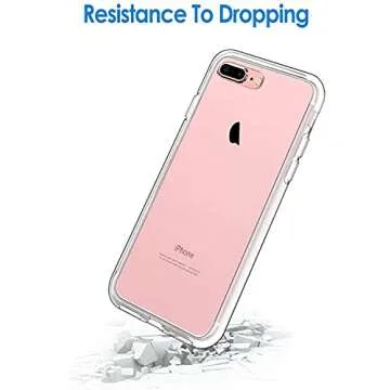 JETech Case for iPhone 8 Plus and iPhone 7 Plus 5.5-Inch, Non-Yellowing Shockproof Phone Bumper Cover, Anti-Scratch Clear Back (Clear)