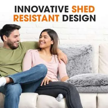 Cheer Collection Throw Pillows for Couch and Bed, Soft Shaggy Throw Pillows with Inserts Included, Cozy Long Hair Faux Fur Pillows - Set of 2-18" x 18" - Gray