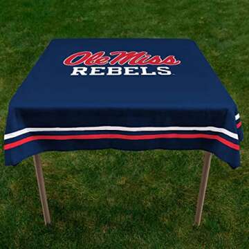 College Flags & Banners Co. Ole Miss Navy Logo Tablecloth or Table Overlay