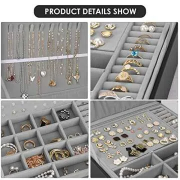 Jewelry Box, Jewelry Boxes for Women & Men with PU Leather, 2 Layer Large Jewelry Organizer Storage Case with Lock, for Necklace Bracelets Earrings Rings, Jewelry Organizer Box Ideal Gift, Black