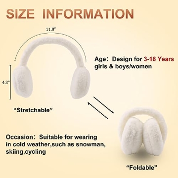 PESAAT Fluffy Ear Muff for Kids and Women Winter Warmers
