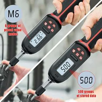 VANPO Digital Torque Screwdriver 2.66-53.1 in-lbs/0.3-6 Nm, Adjustable Screwdriver Torque Wrench Set with Buzzer/LED Indicator Notification for Bike Repairing, Tools, Maintenance and Mounting