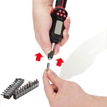 VANPO Digital Torque Screwdriver 2.66-53.1 in-lbs/0.3-6 Nm, Adjustable Screwdriver Torque Wrench Set with Buzzer/LED Indicator Notification for Bike Repairing, Tools, Maintenance and Mounting