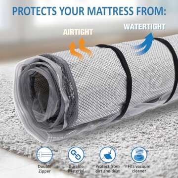 Queen Full Foam Mattress Vacuum Bag for Easy Moving