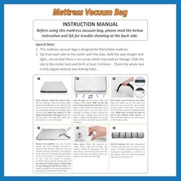 Queen Full Foam Mattress Vacuum Bag for Easy Moving