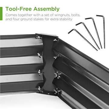 Best Choice Products 6x3x1ft Outdoor Metal Raised Garden Bed Box Vegetable Planter for Vegetables, F...