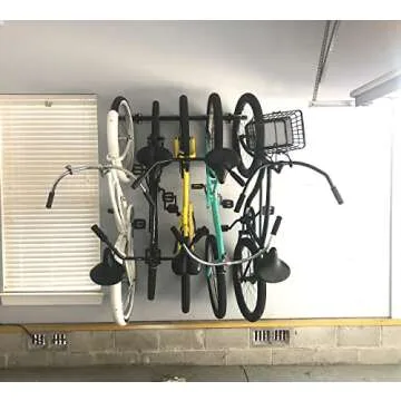 StoreYourBoard Bike Storage Rack, Holds 5 Bicycles, Home and Garage Organizer, Adjustable Wall Hanger Mount