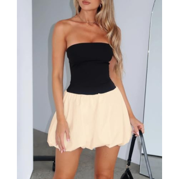 KIGRAD Strapless Mini Dress Perfect for Summer Parties