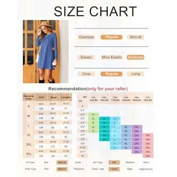 MOLERANI Women's Casual Plain Simple Long Sleeve T-Shirt Loose Dress