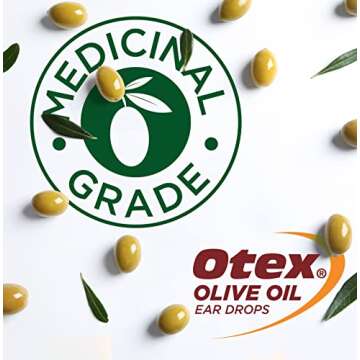 Otex Olive Oil Ear Drops for Natural, Gentle Removal of Excessive, Hardened Ear Wax. Bottle with Dropper Applicator, 10 ml (Pack of 1)