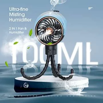 Ausic Misting Stroller Fan, 100ml Outdoor Mister Portable Fan for Stroller, Water Spray Fan, Clip on...
