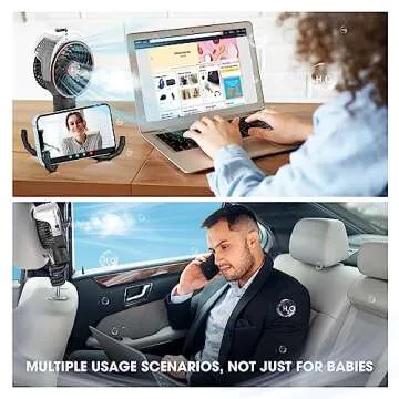 Ausic Misting Stroller Fan, 100ml Outdoor Mister Portable Fan for Stroller, Water Spray Fan, Clip on Fan for Baby Essentials, Detachable Tripod, Handheld Fan, Desk Fan for Crib, Treadmill, Car Seat