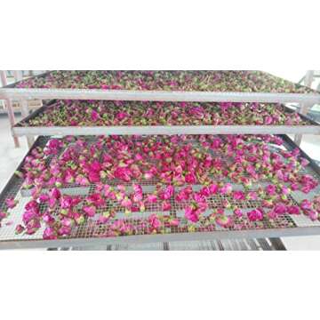 TooGet Fragrant Natural Red Rose Buds Rose Petals Organic Dried Flowers Wholesale, Culinary Food Grade - 8 OZ