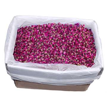 TooGet Fragrant Natural Red Rose Buds Rose Petals Organic Dried Flowers Wholesale, Culinary Food Grade - 8 OZ