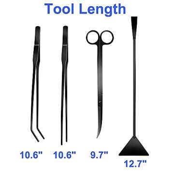4Pcs Aquascaping Tools Kit - Stainless Steel Aquarium Plant Tools with Holder