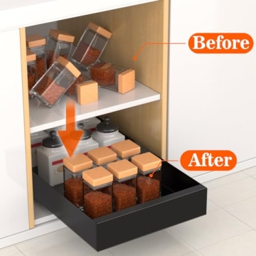HIKITMATE Pull Out Cabinet Organizer for Easy Kitchen Storage