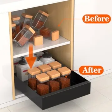 HIKITMATE Pull Out Cabinet Organizer for Easy Kitchen Storage