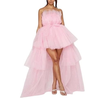Rteyno Women's Asymmetrical High Low Tulle Dress for Elegant Events