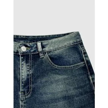 Flamingals Women’s Straight Wide Leg Capris Denim Jeans