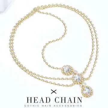 Brishow Rhinestone Boho Head Chain Forehead Headpiece Wedding Crystal Festival Hair Chain for Women