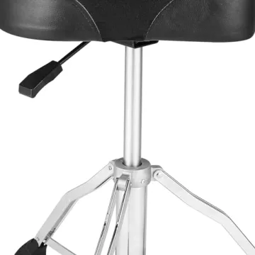 VEVOR Drum Throne with Backrest, 19.3-25.2 in/490-640 mm Height Adjustable, Hydraulic Saddle Padded Drum Stool Seat with Anti-Slip Feet Drumsticks 227 kg/500 lbs Max Capacity, 360°Swivel for Drummers