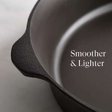 Field Company No.8 Cast Iron Skillet, 10 ¼ inches—Smoother, Lighter, Made in USA, Vintage Style, Preseasoned