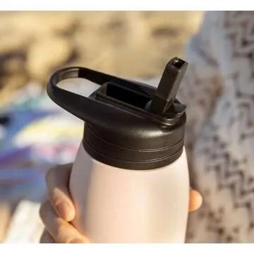 Hydrapeak Flow 32oz Insulated Water Bottle with Straw Lid, Waterbottle, Metal Water Bottle, Insulated Stainless Steel Water Bottles, BPA-Free & Leak-Proof, Straw and Handle (Pink)