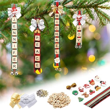 Christmas Ornaments Tree Decorations Personalized Crafts for Girls Adults Kids Kit DIY Ribbon Letter...