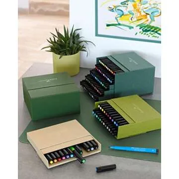 Faber-Castell Art & Graphic Pitt Artist Pen Brush India Ink Pen, Multicoloured, Studio Box Of 24, For Art, Craft, Drawing, Sketching, Home, School, University, Colouring