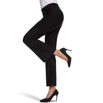 Ginasy Dress Pants Women Business Casual Work Trousers High Waisted Stretch Pull On Office Slacks with Pockets
