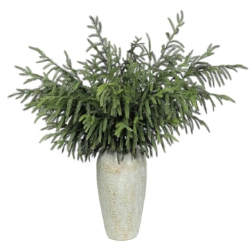 YXZZWL 4 Pcs Christmas Norfolk Pine Branches, 36 Inch Real Touch Artificial Norfolk Pine Branch Faux...