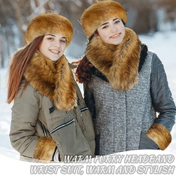 Ramede 3 Piece Stylish Faux Fur Winter Accessories Set