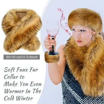 Ramede 3 Piece Stylish Faux Fur Winter Accessories Set